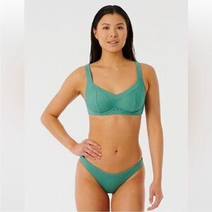 NEW Rip Curl Premium Surf E Bralette Top & Skimpy Hipster Swimsuit Bikini Medium